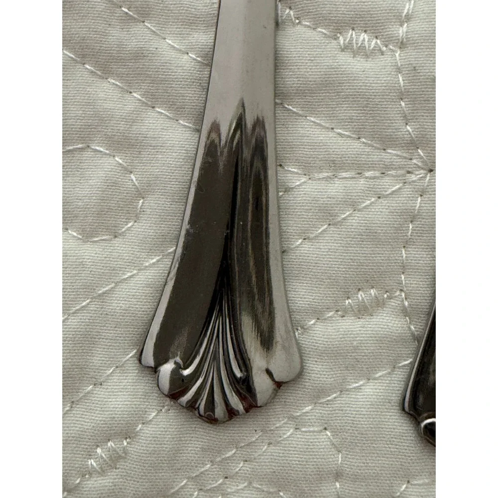 Pfaltzgraff Biscayne Salad Forks 4pc 6.25in Silver Stainless Steel Fan Shell‎
